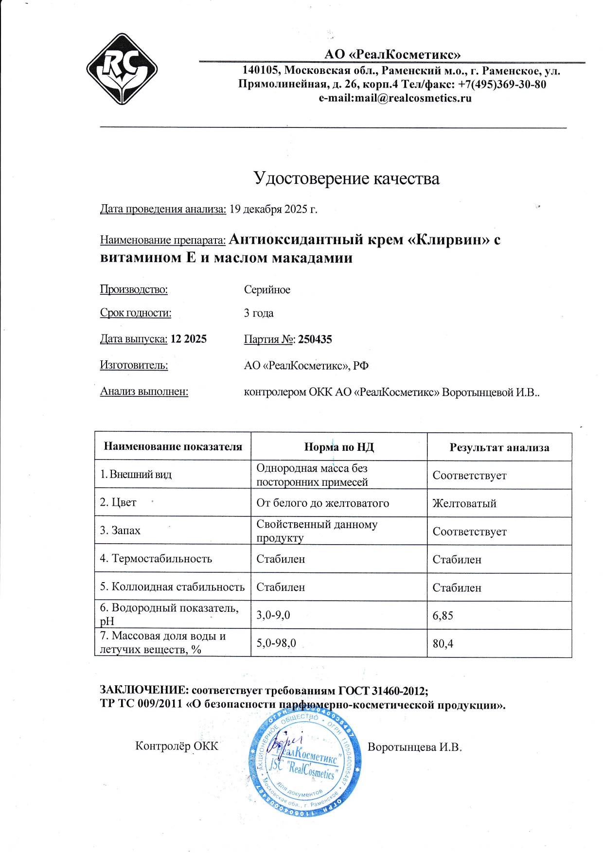 Паспорт №250435